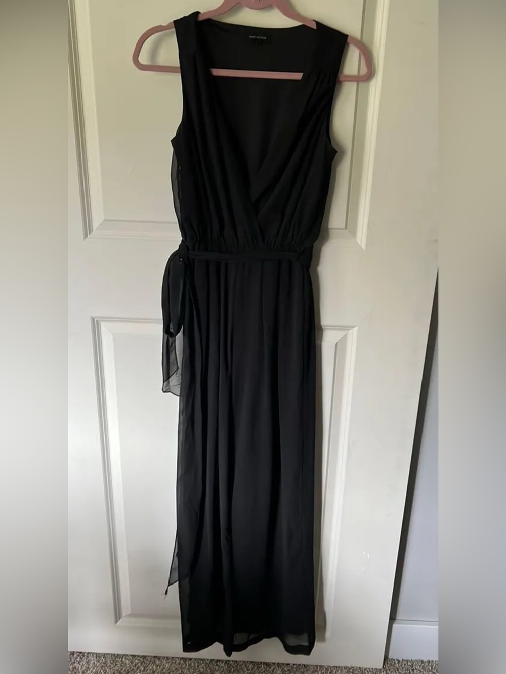 Miss Avenue Black Sleeveless Wrap Jumpsuit